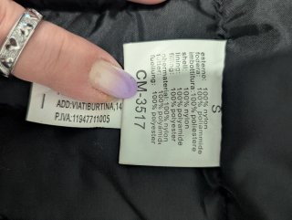 Piumino estivo donna nero lucido tg S 100 grammi
