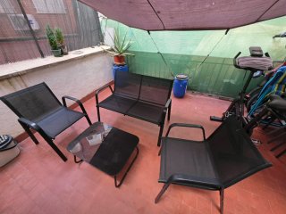 Juego 2 Sillas, Banco y Mesa Exterior