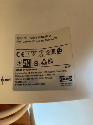 Lampadario Ikea bianco legno