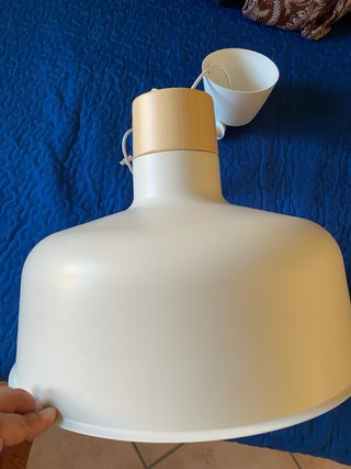 Lampadario Ikea bianco legno