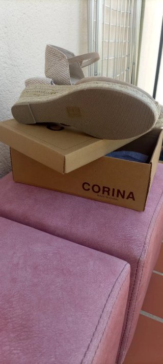 Cuñas esparto CORINA beige mujer