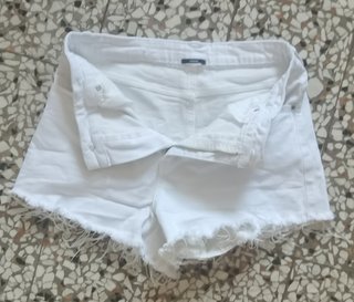 Shorts bianchi donna vita alta