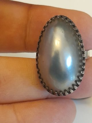 Conjunto Anillo y Pendientes Perla Gris