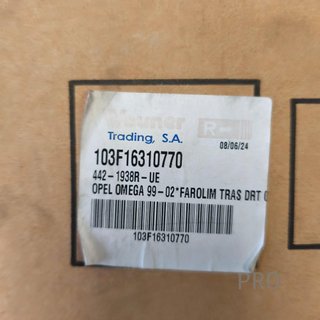 PILOTO TRASERO DERECHO OPEL OMEGA NUEVO 103F16310770