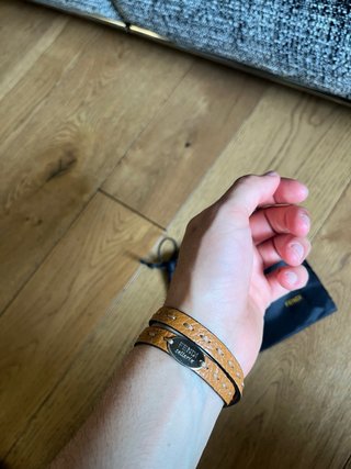 Bracciale Fendi Selleria Pelle Marrone Argento