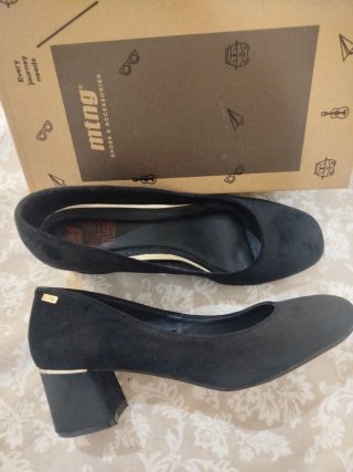 Zapatos mtng negros tacón bloque