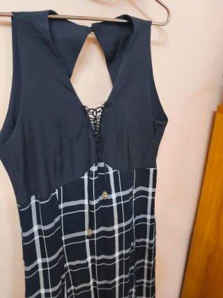 Vestido largo estampado cuadros