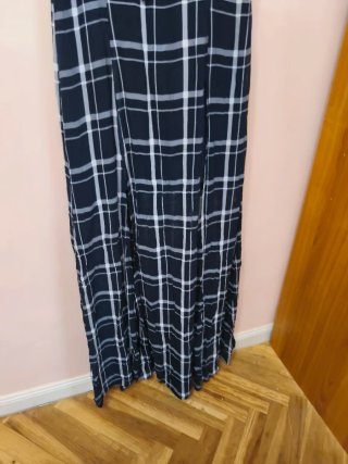 Vestido largo estampado cuadros