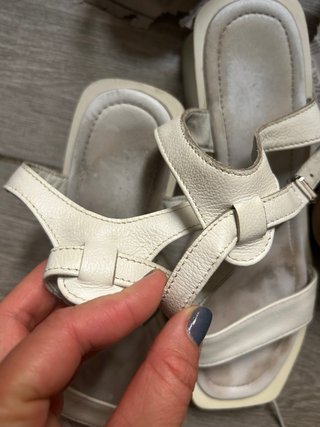 Sandalias Piel Natural Puntera Cuadrada