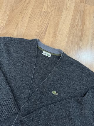 Cardigan Lacoste Vintage Gris Años 80