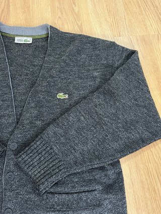 Cardigan Lacoste Vintage Gris Años 80