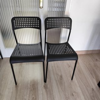 Juego de 2 Sillas Negras para Terraza