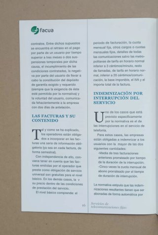 Guías del agua y servicios de telecomunicaciones