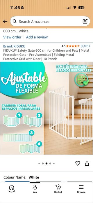 Barrera Seguridad Infantil Blanca 600cm