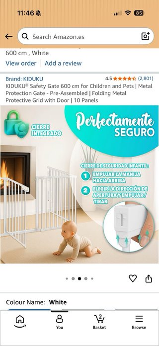 Barrera Seguridad Infantil Blanca 600cm