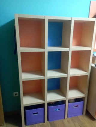 Librería Estantería Madera traseras color, modular