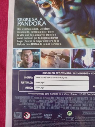 DVD Avatar James Cameron Español
