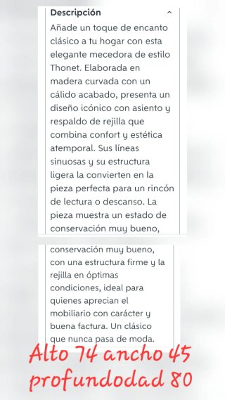 Sillón Mecedora Infantil Ratán y Madera