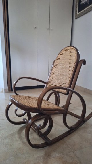 Sillón Mecedora Infantil Ratán y Madera