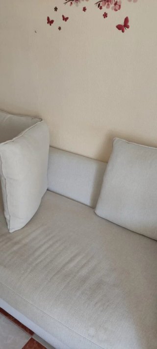 Sofá 3 plazas tela beige