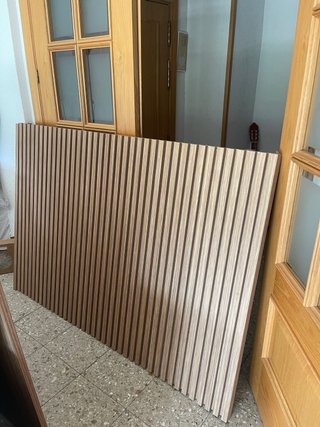 Cabecero de madera con listones, roble.