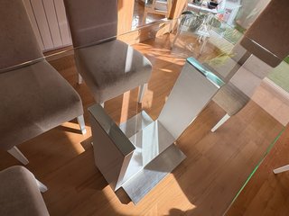 Mesa Comedor Cristal Templado y Metal