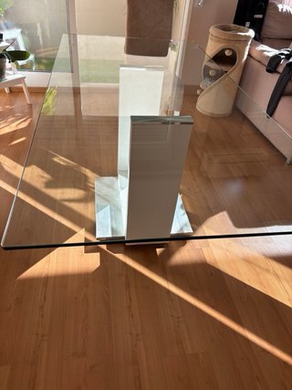 Mesa Comedor Cristal Templado y Metal