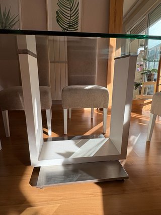 Mesa Comedor Cristal Templado y Metal