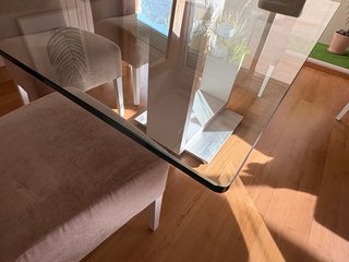 Mesa Comedor Cristal Templado y Metal