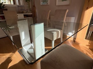 Mesa Comedor Cristal Templado y Metal