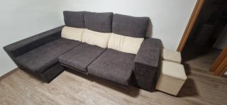 Sofá chaise longue 3 plazas tela