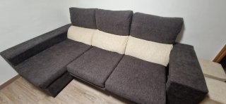 Sofá chaise longue 3 plazas tela