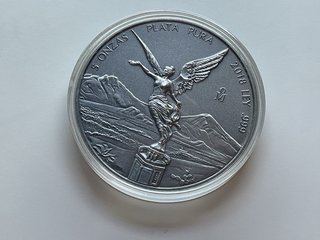 Libertad 2018 5 Onzas plata, acabado antiguo mexic