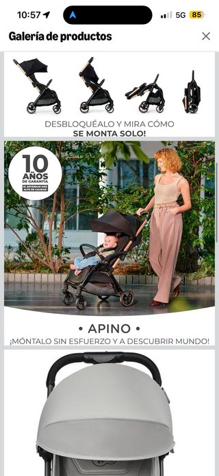 Silla de Paseo Kinderkraft APINO (NUEVO) Gris