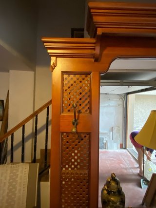 Mueble de entrada madera con espejo