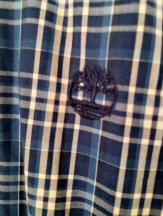 Camisa Timberland cuadros azul y blanco