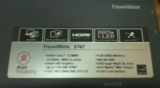 PC Portatile Acer 5742 Grigio/Nero
