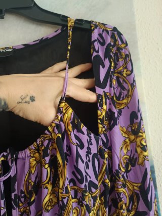 Vestido Versace Morado y Dorado Talla 40