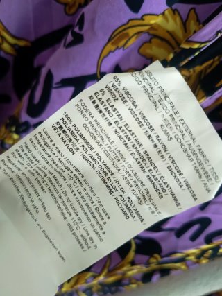 Vestido Versace Morado y Dorado Talla 40