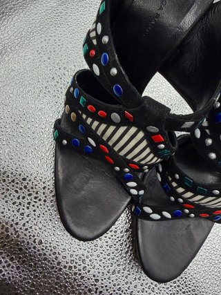 Balenciaga Multicolor Suede/Leather Sandals
