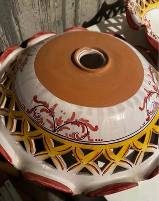 Lampadario ceramica siciliana artigianato Italiano