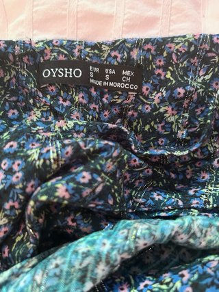 Falda midi floral azul