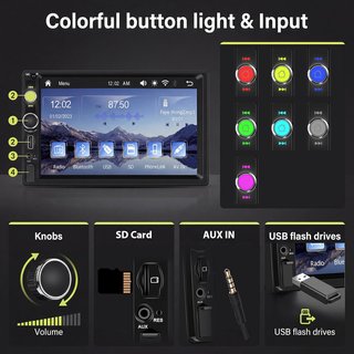 Radio Coche 1 DIN Pantalla 7" CarPlay/Android Auto