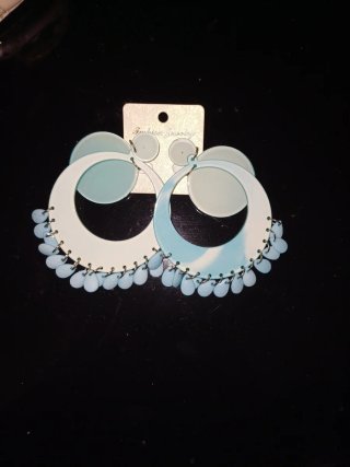 Pendientes Flamenca Azul y Blanco