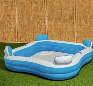 Piscina Hinchable Familiar Azul y Blanca