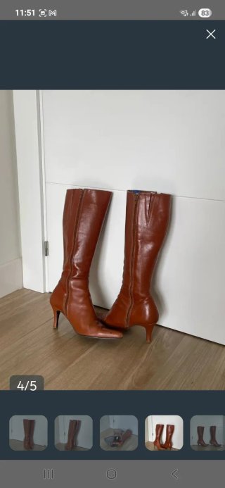 Botas altas polipiel marrones
