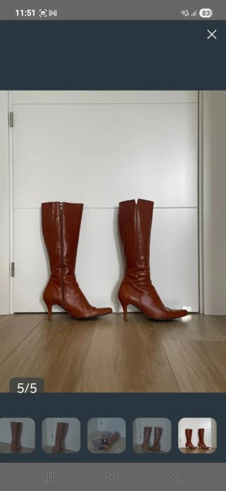 Botas altas polipiel marrones