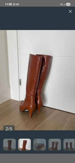 Botas altas polipiel marrones