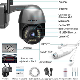Cámara de Vigilancia WiFi Inalámbrica 8MP