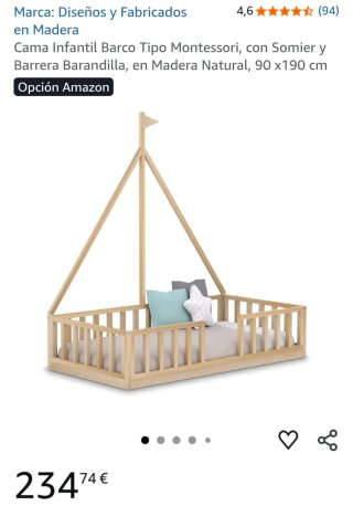 Cama Montessori Barco 90x190cm